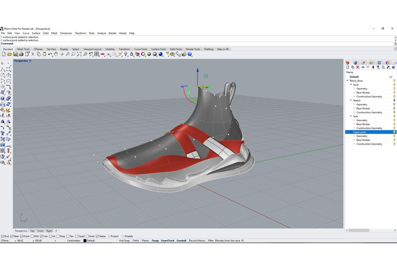 Phần mềm Rhino thiết kế giày